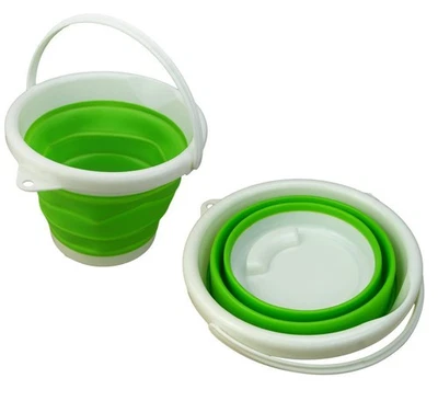 10L Faltbarer Eimer Wassereimer Falteimer Putzeimer Campingeimer Falteimer GRÜN - Bild 1 von 4