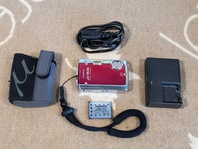 Olympus Mju 725 SW 7.1MP Digital Camera - Red Fully Working Great Shape - Image 1 of 4