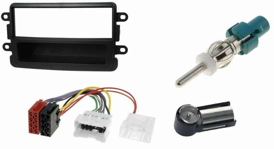 KIT Marco montaje radio Dacia Renault Captur Lodgy Dokker Duster 1din GRIS OSCUR - Imagen 1 de 1
