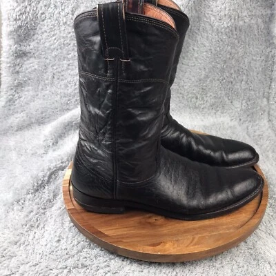 Vintage Nocona Roper Boots Womens 9.5 AA Narrow Black Leather Western Rodeo - Image 1 of 4