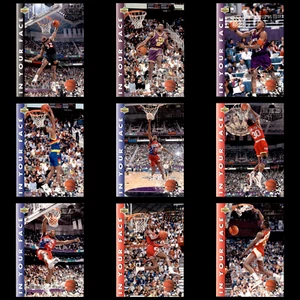 1992-93 Upper Deck In Your Face Basketball Set of 9 Cards - Michael Jordan DUNK - Picture 1 of 11