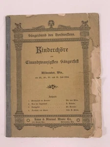 Vintage German Children's Choir Song Book Milwaukee WI Wisconsin 1904       MG01 - Bild 1 von 12
