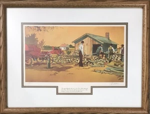 RARE! ORIGINAL LITHOGRAPH 1903 FORD ARCHIVES HENRY FORD CUTTING WOOD. A.P - Picture 1 of 8