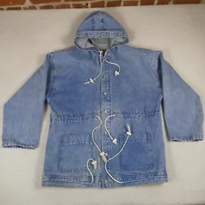 Vintage Corniche Jacket Men Size M 100% Cotton Light Blue Denim w Hoodie - Picture 1 of 12
