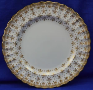 Spode Fleur de Lys Gold Dinner Plate, 10 5/8" (B24) - Picture 1 of 9
