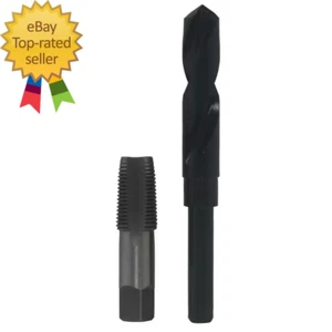 1/2 In. Carbon Steel NPT Pipe Tap and 23/32 In. High Speed Steel Drill Bit Set ( - Picture 1 of 7