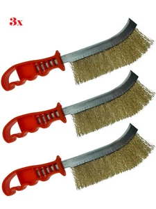 3x Drahtbürste Stahlbesen Stahlbürste Handbürste Messingbürste Bremsenbürste - Bild 1 von 3