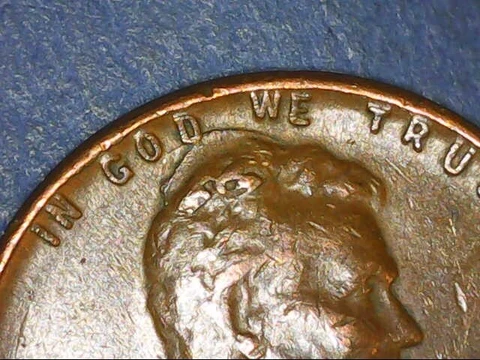 1956 P Lincoln cent Retained skull cap Lamination Obv Cover
