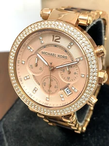 Reloj Mujer Michael Kors MK5538 Parker Cuarzo Cronógrafo Oro Rosa Tortuga - Imagen 1 de 13