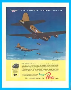 1943 WWII Boeng Flying Fortress bomber vintage PRINT AD Pesco Products Ohio war - Picture 1 of 4