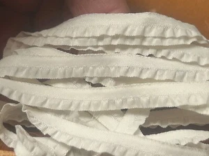 vintage embroidered 3/8" ruffle lettuce edges trim 1yd made in France Ivory - Picture 1 of 3