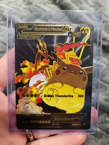 Charizard & Pikachu Vmax Black Foil Fan Art Vinyl Collector Pokemon Card - Bild 1 von 5