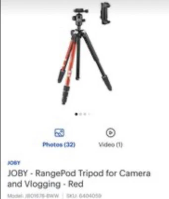 JOBY JB01678-BWW RangePod Tripod for Camera and Vlogging - Red - Image 1 of 4