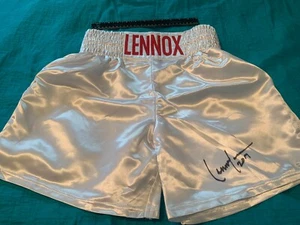 Lennox Lewis Signed Autographed White Boxing Trunks JSA - Picture 1 of 3