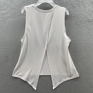 X by Gottex Tank Top 4 Way Stretch Asymmetric Open Quick Dry White Women S - Picture 1 of 8