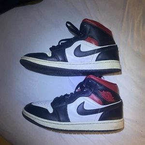 nike air jordan 1 mid gym red black white - Picture 1 of 5