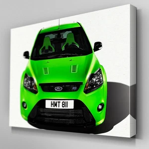 Cars165 grün Ford Focus RS Studio Canvas Kunst zum Aufhängen Bilddruck - Bild 1 von 1