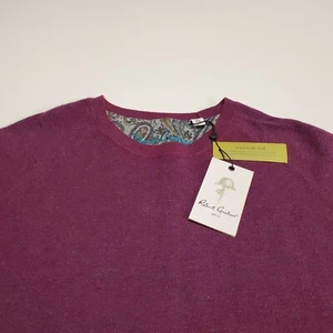 ROBERT GRAHAM RAY BROOK VINO RAGLAN CUELLO REDONDO LUJO LANA MEZCLA ALGODÓN SUÉTER XL - Imagen 1 de 8