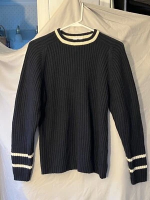 01-Arizona Boys Navy Blue/white Ribbed Sweater Large 14-16. NEW - Image 1 of 4