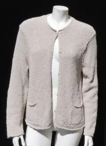 Cárdigan Suéter Nubby Fisher L XL Algodón Natural con Botones de Seda Nubby Tejido Grueso - Imagen 1 de 6