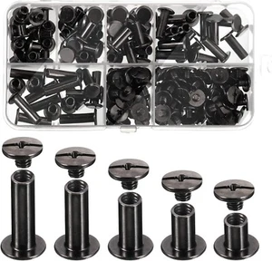 80 jeux de rivets en cuir à vis Chicago kit assorti vis de fixation Chicago 5 tailles - Photo 1/7