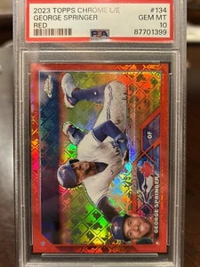 2023 Topps Logofractor George Springer Red Refractor /5 PSA 10 GEM MINT - Picture 1 of 3
