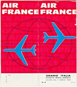1960 Italia AIR FRANCE HORARIO GENERAL extracto, tarifas y pasajeros generales - Imagen 1 de 5