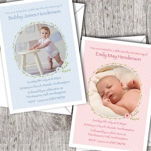 Personalised Photo Invitations ~ Christening ~ Baptism ~ Naming ~ Girl/Boy (D87) - Picture 1 of 3
