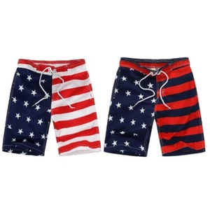 Kids Boys Drawstring Swim Trunks Toddler Star Striped Beach Shorts Boardshorts - Picture 1 of 10