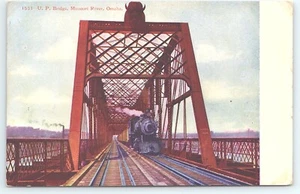 Locomotora de vapor postal UP Bridge Missouri River Omaha Nebraska - Imagen 1 de 2