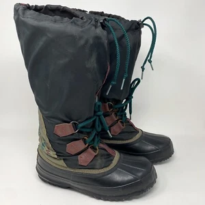 Vintage 90s Sorel Womens Freestyle Tall Snow Boots Felt Liner Canada Black Sz 6 - Picture 1 of 10