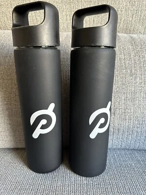 Pair of Glass Peloton Black Water Bottles w/ Silicone Non-Slip Grip - Image 1 of 2