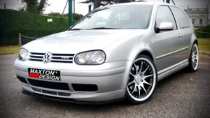 Diffusore Anteriore Diffusore Maxton Design Nero Lucido Abs per Vw Golf Iv (Per 25Th) - Foto 1 di 1
