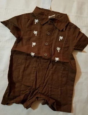 GYMBOREE Little Surfer Dude Mameluco Bordado Conjunto de Verano Nuevo con Etiquetas 0-3 Meses Foto 1 de 4