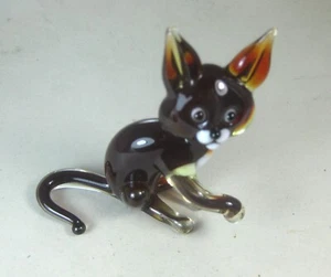 hand blown glass cat animals murano style figurines ornament art decor H- 3.0" - Picture 1 of 3