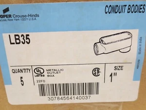 Cooper Crouse-Hinds LB35 1” cuerpos de conducto nueva cantidad. 5 - Imagen 1 de 2