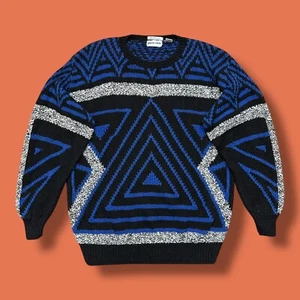 Vtg 80s Chunky Knit Sweater Hand Knitted Crewneck Pullover Pierre Cardin Large - Picture 1 of 13