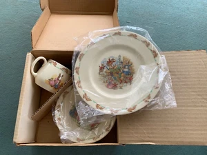 BUNNYKINS Royal Doulton English Bone China 3 Piece Children's Set with Box - Picture 1 of 10