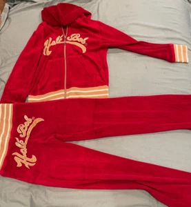 VTG Hale Bob Girls Youth Red White Gold Velour Track Set Jacket & Pants Size 6 - Picture 1 of 4