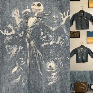 Disney Studio Nightmare Before Christmas Denim Jacket Painted Kids 4-XS Logo - Picture 1 of 11