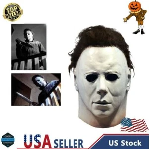 Michael Myers Mask Halloween Costume Full Head Scary Horror Cosplay-Adult Size - Picture 1 of 6