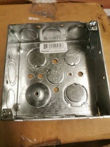 Steel Galvanized Steel 4" Square Metallic Electric Outlet Box Free Shipping Qty1 - Picture 1 of 4