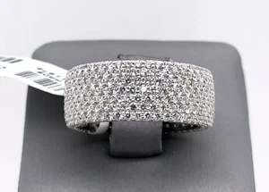 14k White Gold 4.50CT Diamond Ladies Pave Band, 7.3g, Size 7, S107622 - Picture 1 of 6
