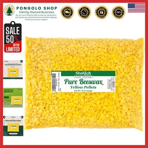 Cosmetic Grade Yellow Beeswax Pellets - 1 lb of 100% Pure, Natural Ingredients - Picture 1 of 6