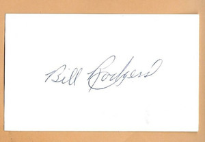 BILL RODGERS BASEBALL AUTOGRAPH INDEX CARD MLB PLAYER SIGNED 1944 DEBUT PIRATES