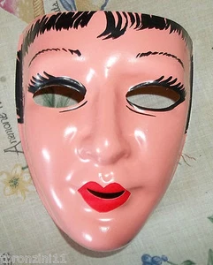 MASCHERA BAMBINO DONNA - WOMAN MASK - ANNI 70 - VINTAGE - CARNEVALE - NUOVA - Bild 1 von 1