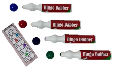 Bingo Dabbers Large Marker Pens Red Blue Green Purple Games Ticket Non Drip - Image 1 of 4