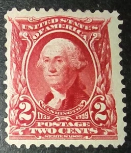 US Scott #301 1902 2 Cent Washington MH OG. NICE STAMP BRIGHT RED WELL CENTERED - Picture 1 of 2