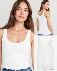 Old Navy Damen U-Ausschnitt Rippstrick erste Schicht Tank Top weiß Größe 4X (Plus) - Bild 1 von 9
