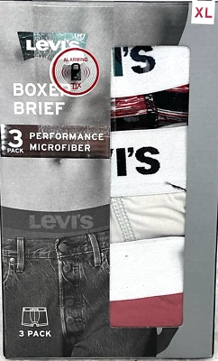 Мужские трусы-боксеры Levi's размер XL 3-Pk из микрофибры эластичные с логотипом - Изображение 1 из 4